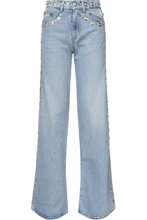 COPERNI Wide Jeans, female, , Size: S Denim Wide Leg Jeans with Studs