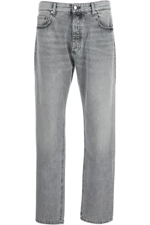 Icon Denim Straight Jeans, male, , Size: W36 Baggy Jeans in Grey