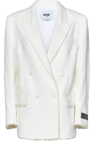 Msgm Blazers, female, , Size: XS Tweed Double-Breasted Blazer