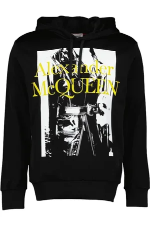 Alexander McQueen Hoodies, male, , Size: XS Printed Hoodie with Round Neck