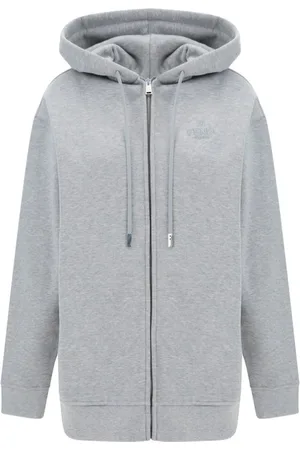 Fendi Zip-throughs, female, , Size: S Cotton Hooded Sweater with Zipper