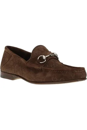 Gucci Loafers, male, , Size: 6 US Suede Horsebit Loafers with Silver-Tone Hardware