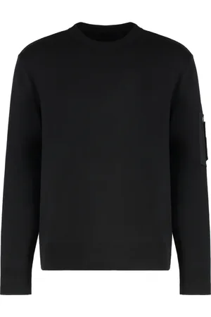 Givenchy Round-neck Knitwear, male, , Size: 2XL Wool Crew-neck Sweater with Zipped Pocket