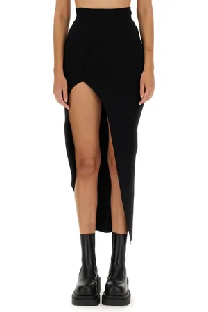 Rick Owens Midi Skirts, female, , Size: L Elastic Waistband Theresa Skirt