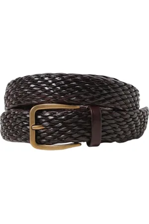 Brunello Cucinelli Belts, male, , Size: 100 CM Leather Braided Belt