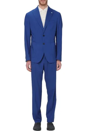 Manuel Ritz Single Breasted Suits, male, , Size: M Wool Suit with Wide-Leg Pants