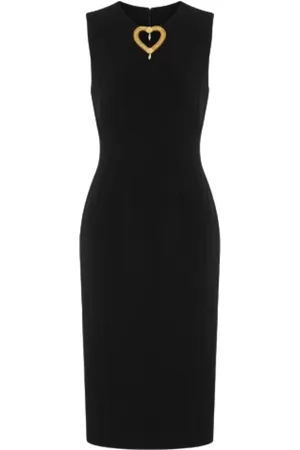 Moschino Midi Dresses, female, , Size: L Heart Embroidered Sheath Dress