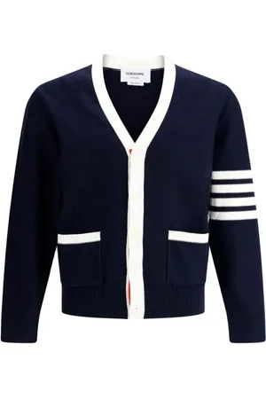 Thom Browne Cardigans, male, , Size: M Iconic Striped Cardigan