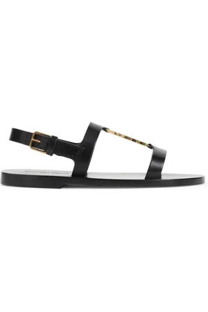 Saint Laurent Flat Sandals, female, , Size: 7 US Leather Sandals Elegant Style
