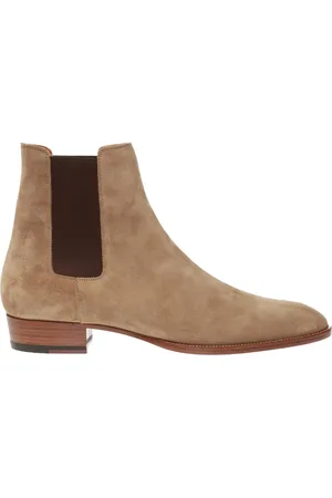 Saint Laurent Chelsea Boots, male, , Size: 8 US Sophisticated Suede Heeled Chelsea Boots