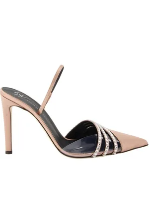 Giuseppe Zanotti Heeled Mules, female, , Size: 8 US Pointed Toe Slip-On Pumps with Rhinestones