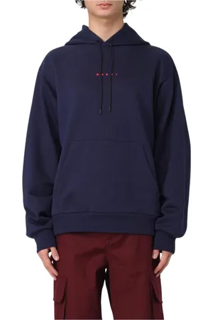 Marni Hoodies, male, , Size: M Embroidered Logo Hoodie White Sweatshirt
