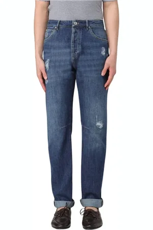 Brunello Cucinelli Slim-fit Jeans, male, , Size: 2XL Distressed Slim-Fit Jeans
