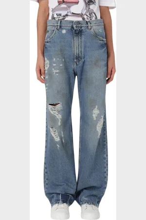 Dolce & Gabbana Flared Jeans, male, , Size: M Stylish Distressed Jeans