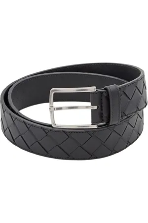 Bottega Veneta Belts, male, , Size: 95 CM Luxury Grey Leather Belt