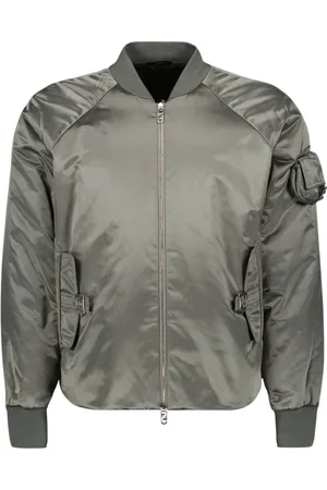 Fendi Bomber Jackets, male, , Size: L Ribbed Collar Nylon Jacket with Metal Buckles