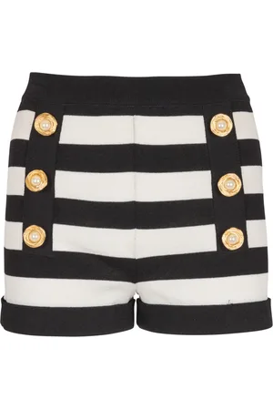 Balmain Short Shorts, female, , Size: M Marinière knit shorts
