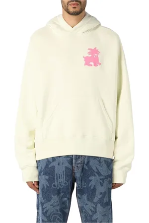 Palm Angels Hoodies, male, , Size: XL Yellow Cream Oversized Hoodie