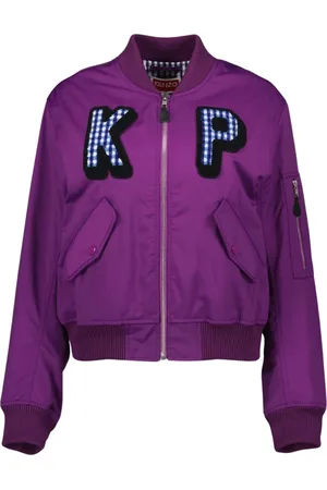 Kenzo Bomber Jackets, female, , Size: XS Ribbed Bomber Jacket with Logo Patches