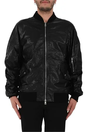 GIORGIO BRATO Bomber Jackets, male, , Size: L Slim Fit Leather Bomber Jacket