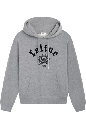 Céline Hoodies, male, , Size: L Embroidered Hoodie in Stylish Grey