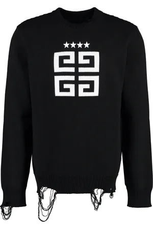 Givenchy Round-neck Knitwear, male, , Size: XL Ribbed Cotton Crew-Neck Sweater