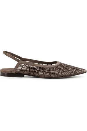 Brunello Cucinelli Ballerinas, female, , Size: 6 US Flat Shoes with Sequin Inserts