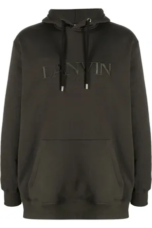 Lanvin Hoodies, male, , Size: M Grey Sweater with Embroidered Logo