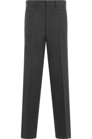 Miu Miu Straight Trousers, female, , Size: XS Grey Wool Trousers
