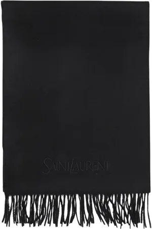 Saint Laurent Winter Scarves, male, , Size: ONE SIZE Wool Fringe Scarf
