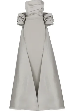Solace Gowns, female, , Size: S Silver Sleeveless Dress with Rear Vent