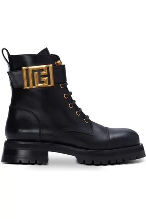 Balmain Lace-up Boots, female, , Size: 6 US Charlie leather ranger boots