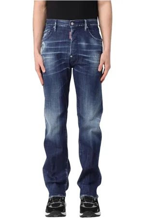 Dsquared2 Straight Jeans, male, , Size: 4XL Stylish Distressed Denim Jeans
