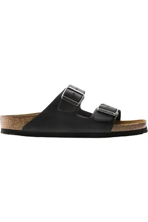 Birkenstock Sliders, male, , Size: 8 US Classic Arizona Oiled Leather Sandals