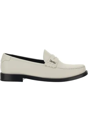Saint Laurent Loafers, female, , Size: 6 1/2 US Calfskin Loafers with Iconic Monogram