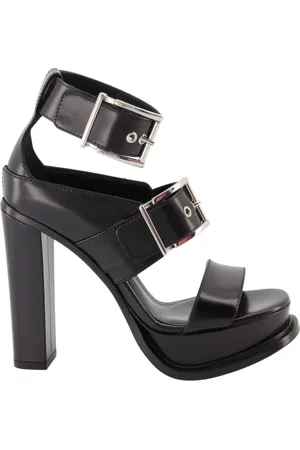 Alexander McQueen High Heel Sandals, female, , Size: 8 1/2 US Buckle Platform Sandals