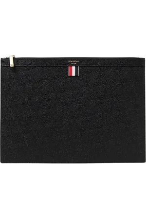 Thom Browne Clutches, female, , Size: ONE SIZE Leather Zip Clutch