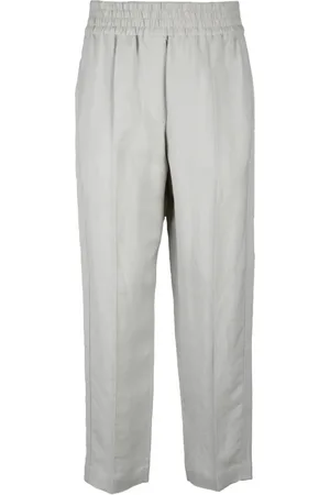 Brunello Cucinelli Straight Trousers, female, , Size: S High-waist chino pants with pockets