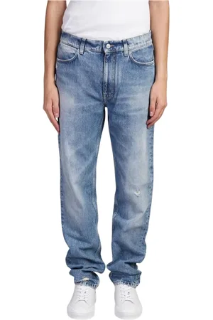 Givenchy Slim-fit Jeans, male, , Size: W34 Light Wash Distressed Straight Leg Jeans