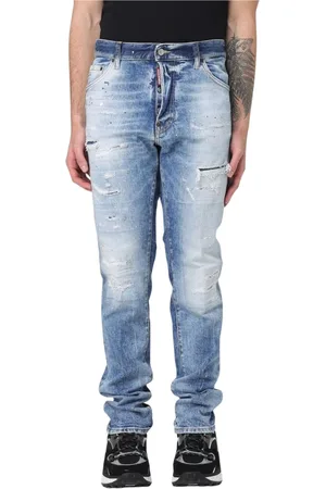 Dsquared2 Slim-fit Jeans, male, , Size: 2XL Stylish Distressed Denim Jeans
