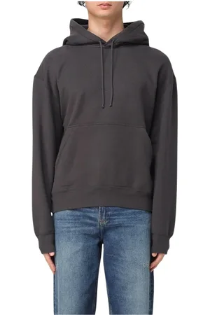 Saint Laurent Hoodies, male, , Size: M Grey Logo Hoodie Stylish Comfortable Casual