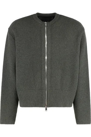 Givenchy Cardigans, male, , Size: L Ribbed Knit Wool Sweater