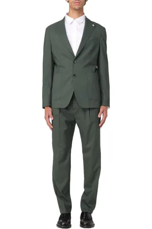 Manuel Ritz Single Breasted Suits, male, , Size: 2XL Wool Suit with Trousers