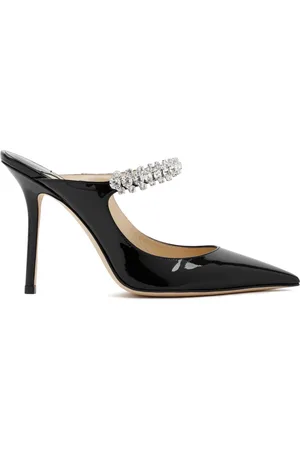 Jimmy Choo Heeled Mules, female, , Size: 6 US Patent Leather Crystal Strap Sandals