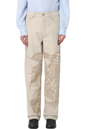 Burberry Straight Jeans, male, , Size: W33 Relaxed Fit Cotton Jeans
