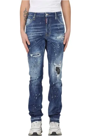 Dsquared2 Slim-fit Jeans, male, , Size: XL Stylish Paint Splatter Jeans
