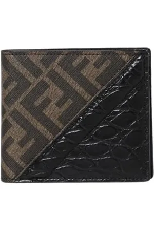 Fendi Wallets & Cardholders, male, , Size: ONE SIZE Diagonal Coated Cotton Leather Wallet