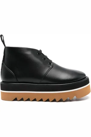 Stella McCartney Lace-up Boots, female, , Size: 9 US Faux Leather Lace-Up Sneakers