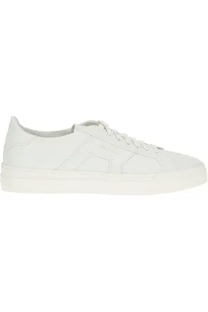 santoni Sneakers, male, , Size: 9 1/2 US Double Buckle Leather Sneakers