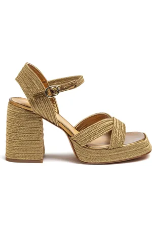 Castaner High Heel Sandals, female, , Size: 6 US Raffia party sandal with ankle strap